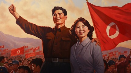democratic in North Korea - obrazy, fototapety, plakaty