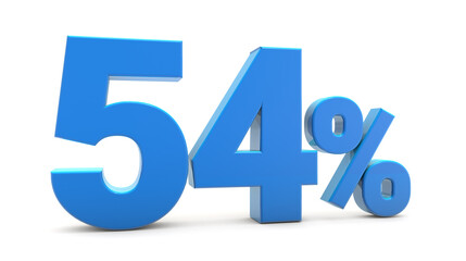 54 percentage sign isolated on transparent background. 54 percent off 3d. 54% png 3d. 3D rendering