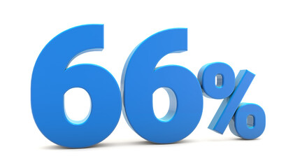 66 percentage sign isolated on transparent background. 66 percent off 3d. 66% png 3d. 3D rendering