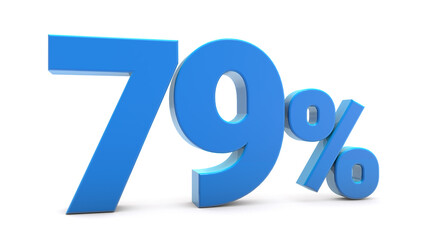 79 percentage sign isolated on transparent background. 79 percent off 3d. 79% png 3d. 3D rendering