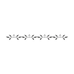 Floral divider, flower element line border frame shape icon for decorative vintage doodle element for design in vector illustration