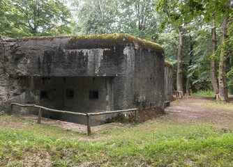 Infantry blockhouse and fortress MO-S 11 made from concrete built in World War II in Czech Republic