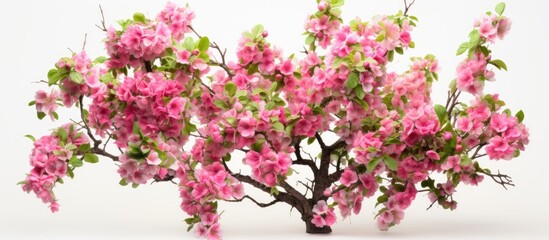 Obraz na płótnie Canvas Blooming columnar apple tree. Springtime apple blossom.