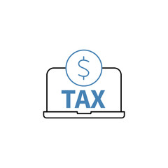 online tax concept line icon. Simple element illustration. online tax concept outline symbol design.