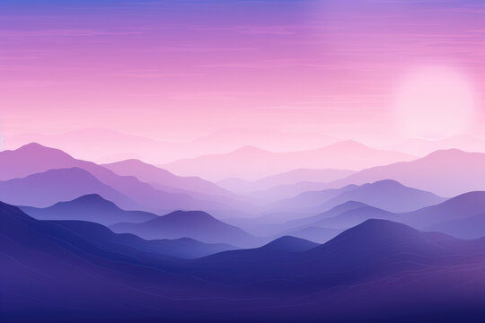 illustration of purple mountains in the morning