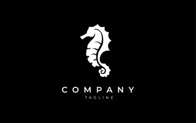 minimal seahorse logo vector design template