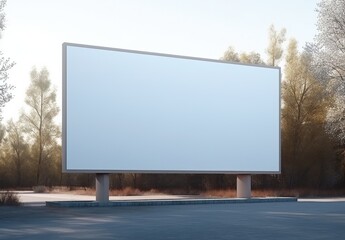 an empty billboard on the side of a street