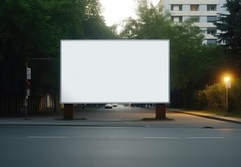 Fototapeta premium an empty billboard on the side of a street