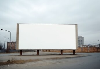 Fototapeta premium an empty billboard on the side of a street