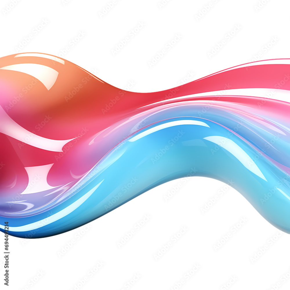 Poster isolated light colored transverse wave shape on transparent background