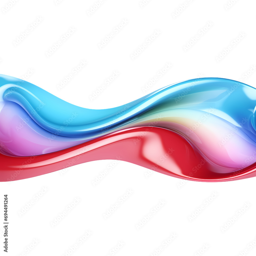 Poster isolated light colored transverse wave shape on transparent background