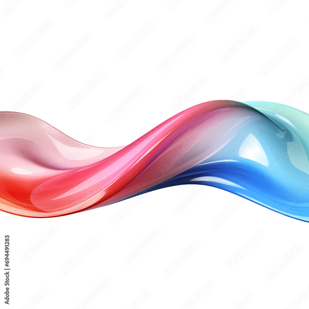 Poster isolated light colored transverse wave shape on transparent background