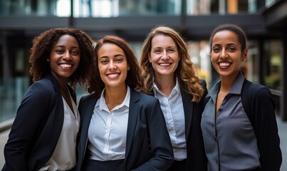 Fototapeta premium businesspeople happy to be there businesswoman