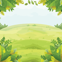 landscape with trees and hills, landscape with trees and mountains, cartoon background, nature background, vector illustration, garden vector illustration