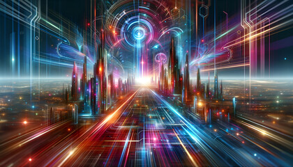 Fototapeta premium Neon Future Celebration