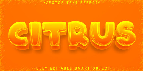 Cartoon Orange Vector Fully Editable Smart Object Text Effect