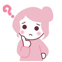 疑問を持っている女性のイラスト