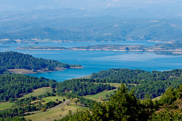 Naklejka na ściany i meble A view of the Catalan Dam Lake from Maltepe village