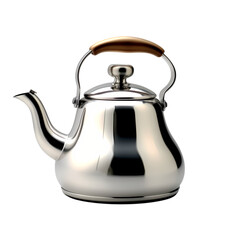 Stainless steel kettle isolated on transparent background