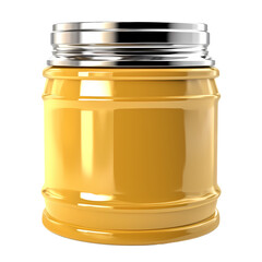 Golden motor oil can isolated on transparent background - obrazy, fototapety, plakaty