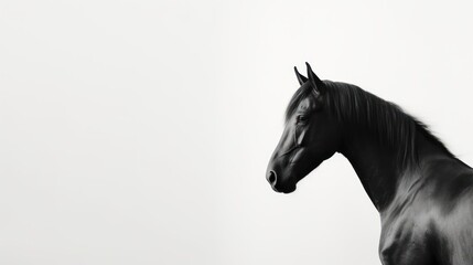  a black and white photo of a horse in the middle of a white and black photo of a horse in the middle of a white and black and white photo.