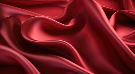 close up of red silk smooth background