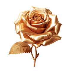 Gold rose isolated on transparent background