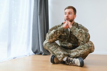 Military veteran with post traumatic stress disorder screaming at home