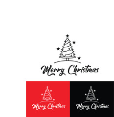 Christmas logo design vector, trending Christmas tree logo 