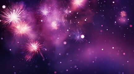 Fototapeta premium fireworks bursting in the sky against dark background
