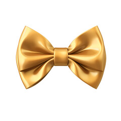 Yellow bow isolated on transparent background