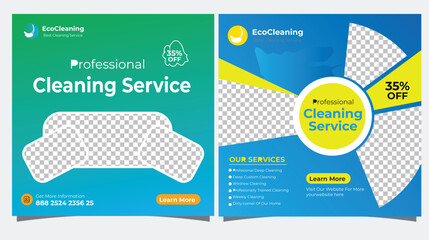 professional cleaning service social media Instagram - obrazy, fototapety, plakaty