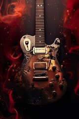guitar banner design with copy space