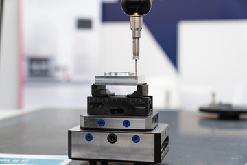 Infrared sensor for measuring parts. Quality evaluation on a modern factory.. - obrazy, fototapety, plakaty