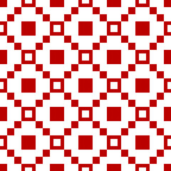 Squares, checks, crosses seamless pattern. Geometric background. Folk wallpaper. Tribal motif. Geometrical ornate. Ethnic ornament. Textile print, abstract illustration. Ethnical image. Vector artwork - obrazy, fototapety, plakaty