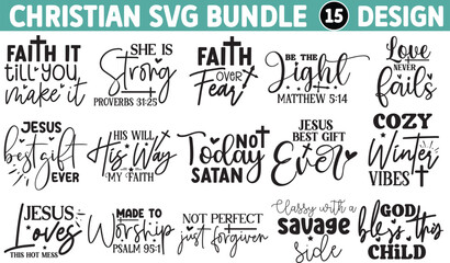 Christian SVG Bundle, Scripture Bundle, Bible Verse Bundle, Religious SVG, Jesus, God, Faith svg - obrazy, fototapety, plakaty