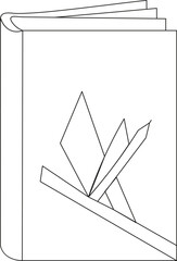 Continuous one line book drawing art design