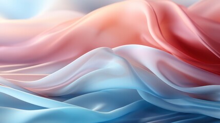 Obraz premium a close up of a red, white, and blue fabric with a blue sky and clouds in the background.