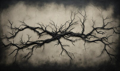 An Aged Textured Gnarled Branch Scary Wall Backdrop