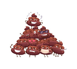 Cartoon poo. Funny emotional hills of shit