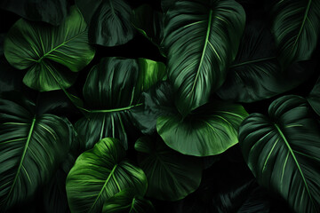 抽象的な緑の葉のテクスチャ、自然の背景、熱帯の葉,Abstract green leaves texture, nature background, tropical leaves,Generative AI