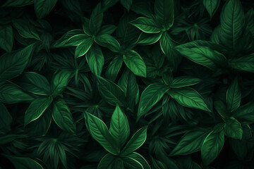 抽象的な緑の葉のテクスチャ、自然の背景、熱帯の葉,Abstract green leaves texture, nature background, tropical leaves,Generative AI - obrazy, fototapety, plakaty