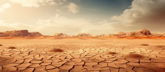 Wandcirkels aluminium Global warming affecting desert sands. © AkuAku