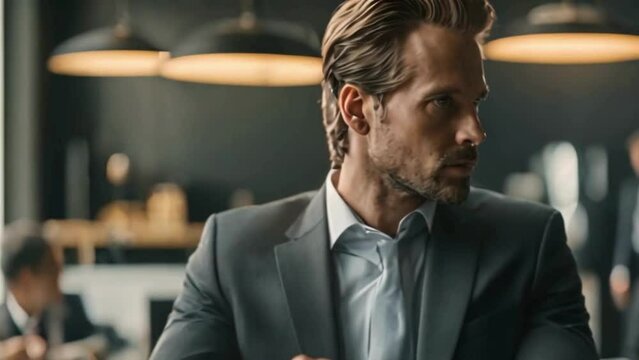 portrait of a businessman, blonde hair and beard