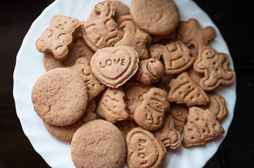Homemade gingerbread making before Christmas.