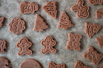 Homemade gingerbread making before Christmas.