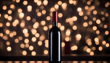 A bottle of red wine at dark background
