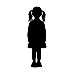 Vector illustration. Full length silhouette of a child. Print sticker template.
