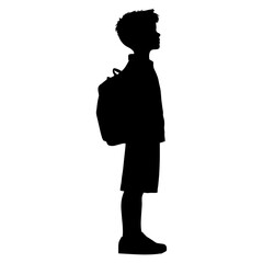 Vector illustration. Full length silhouette of a child. Print sticker template.