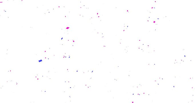 Pink and blue confetti (sprayed from the center) background with transparent alpha channel Cracker celebration